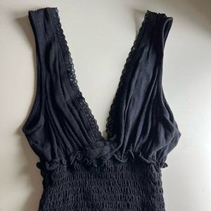 ABOUND Black Cropped Blouse